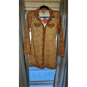 Devine USA Vintage Floral Snap Button Mod Dress